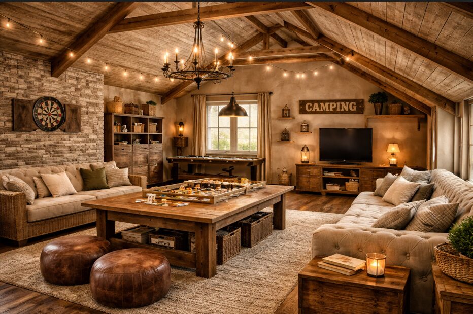 Comment concevoir une salle de jeux style campagne chic réussie