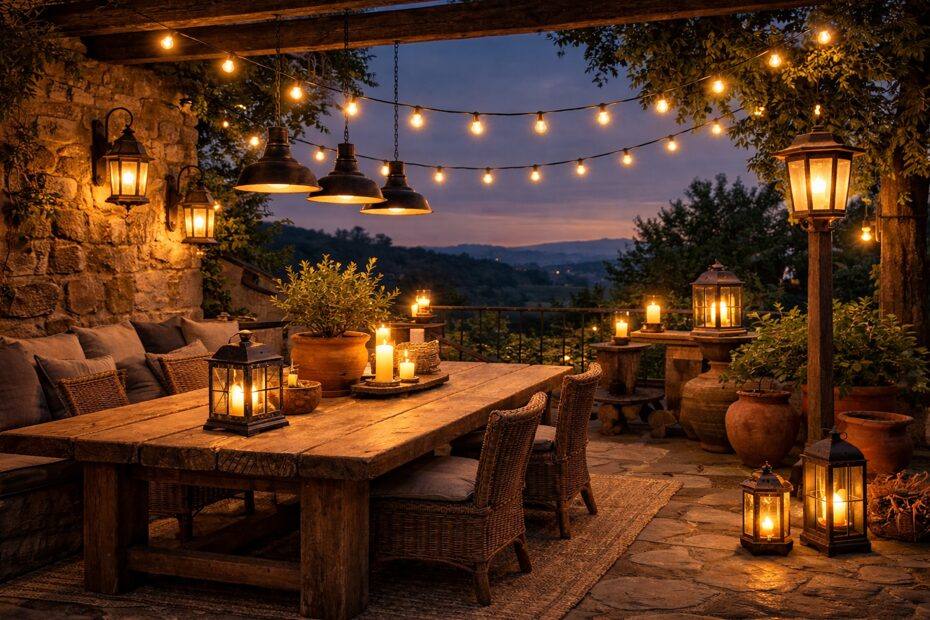 Les différents types de lampe de terrasse rustique adaptés à votre extérieur