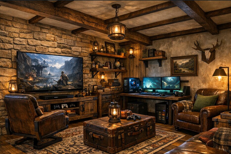 Un style décoratif riche et personnalisable Aménager une salle de jeu rustico-moderne